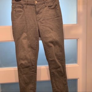 Grey skinny mid high waistedish skinny jeans